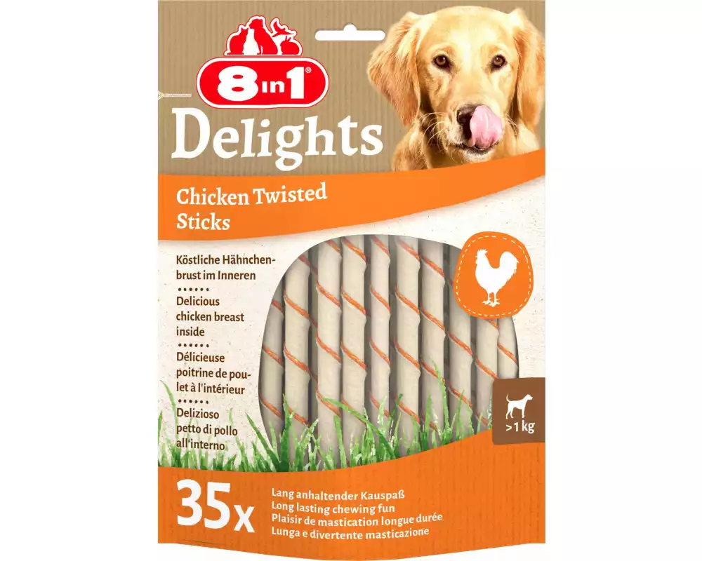8in1 Kausnack Delights Chicken Twisted Sticks, 35 Stk., 190 g