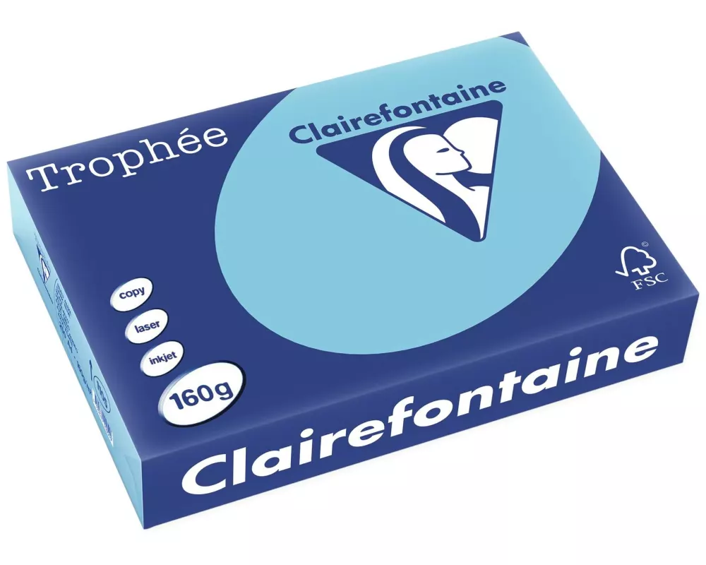 Clairefontaine Kopierpapier TrophéeColoredCopy FSC A4, Dunkelblau,160 g/m²