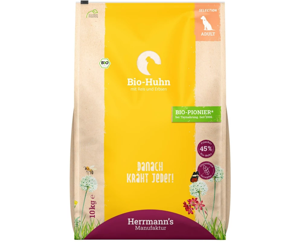 Herrmann's Canine Adult Bio-Huhn Reis Erbsen