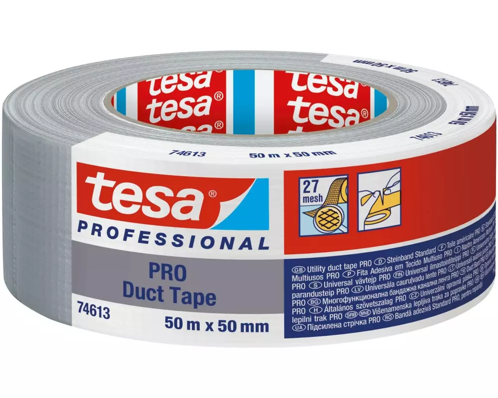 tesa Duct Tape 74613 50 mm x 50 m, Grau
