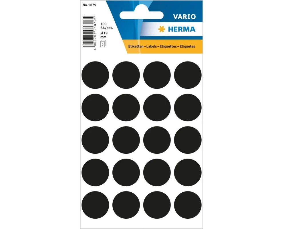 Herma Stickers Klebepunkte Vario Ø 19 mm, Schwarz