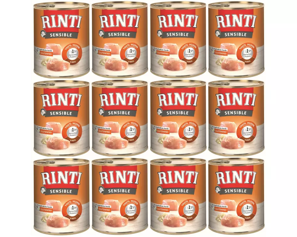 Rinti Nassfutter Sensible Dose Huhn + Reis, 12 x 800 g