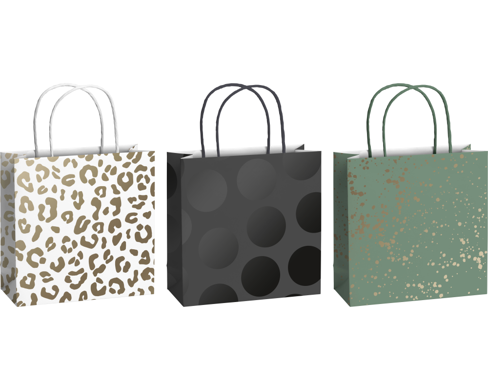 STEWO Geschenktasche Sprenkel 2543579299 dunkelgrün 20x8x20cm