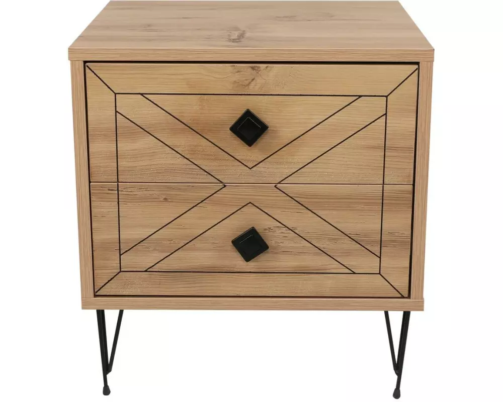 Woody Fashion Nachttisch Luna 50 x 55 cm, Braun