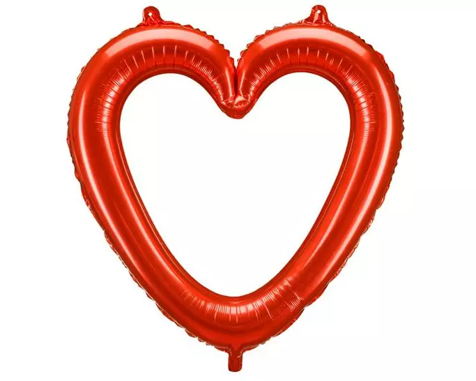 Partydeco Folienballon Herzrahmen, Rot