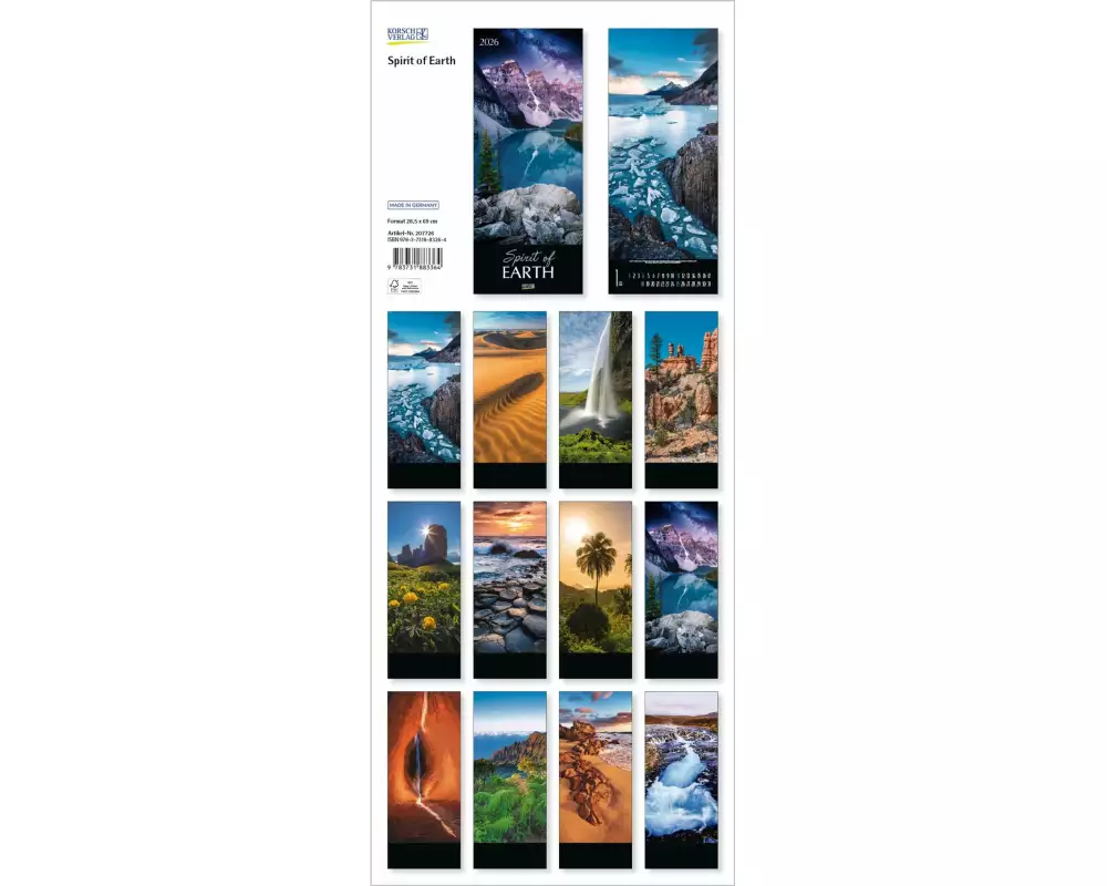 Korsch Verlag Bildkalender Spirit of Earth 2026