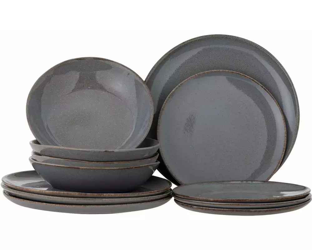 Bloomingville Speise-Service Sandrine 12-teilig, Grau