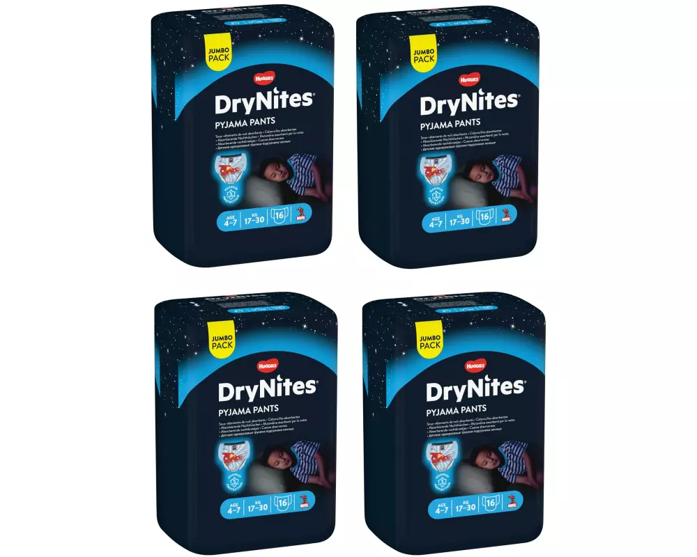 Huggies Nachtwindeln DryNites Jumbo-Pack Boy Monatsbox 4-7 Jahre