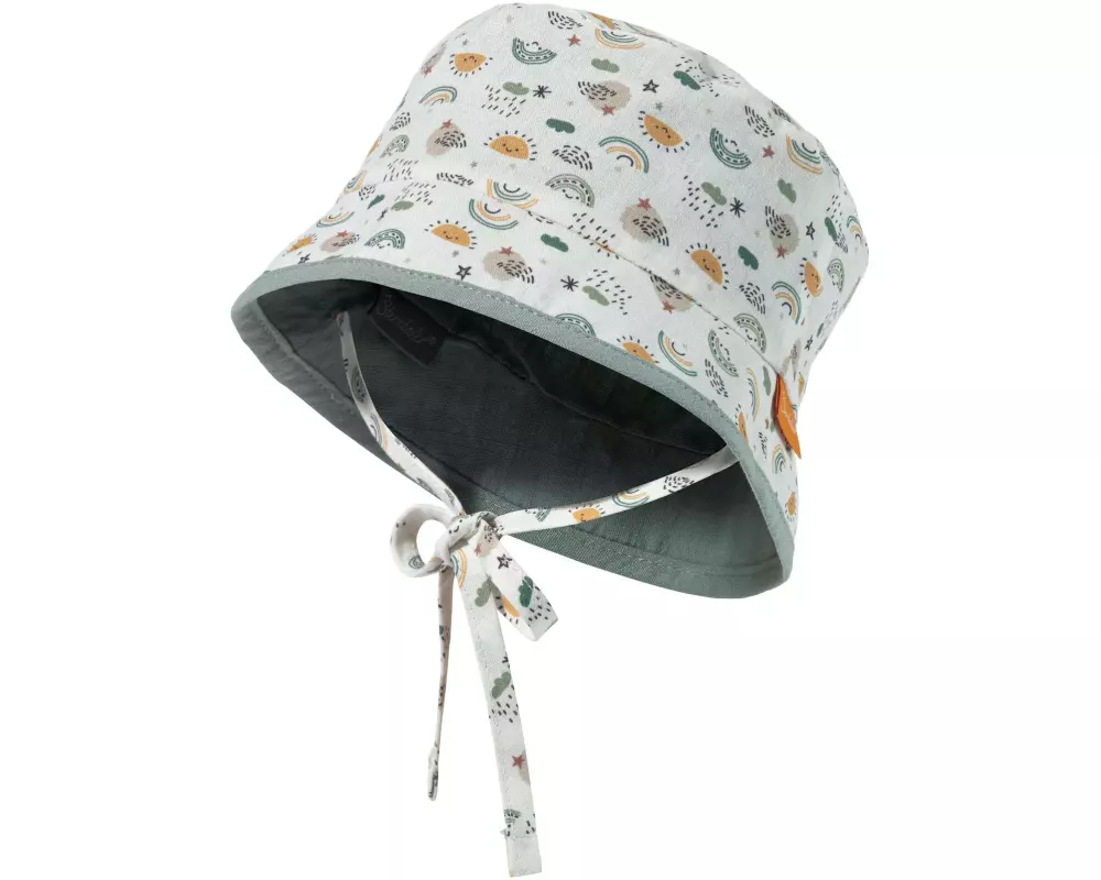 Sterntaler Sonnenhut mit Nackenschutz Regenbogen Steingrün Gr. 47