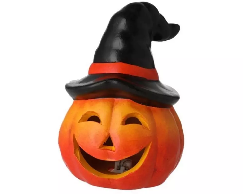 Dameco Aufsteller Kürbis mit Hut und LED 1 Stück