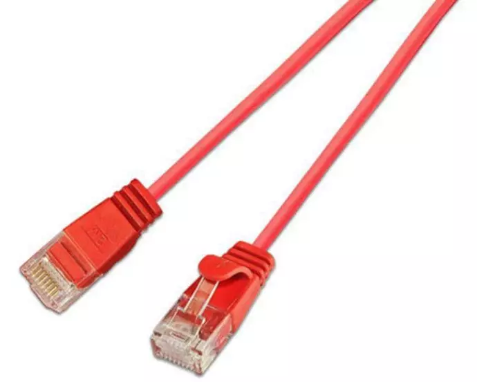 SLIM Slimpatchkabel RJ-45 - RJ-45, Cat 6, UTP, 5 m, Rot