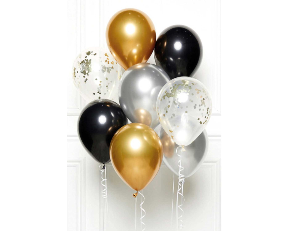 NEUTRAL DIY Ballon Bouquet 9907429 schwarz, gold