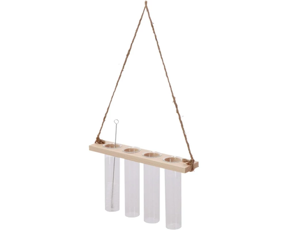 Esschert Design Reagenzglashänger S 13 cm, Nature/Transparent