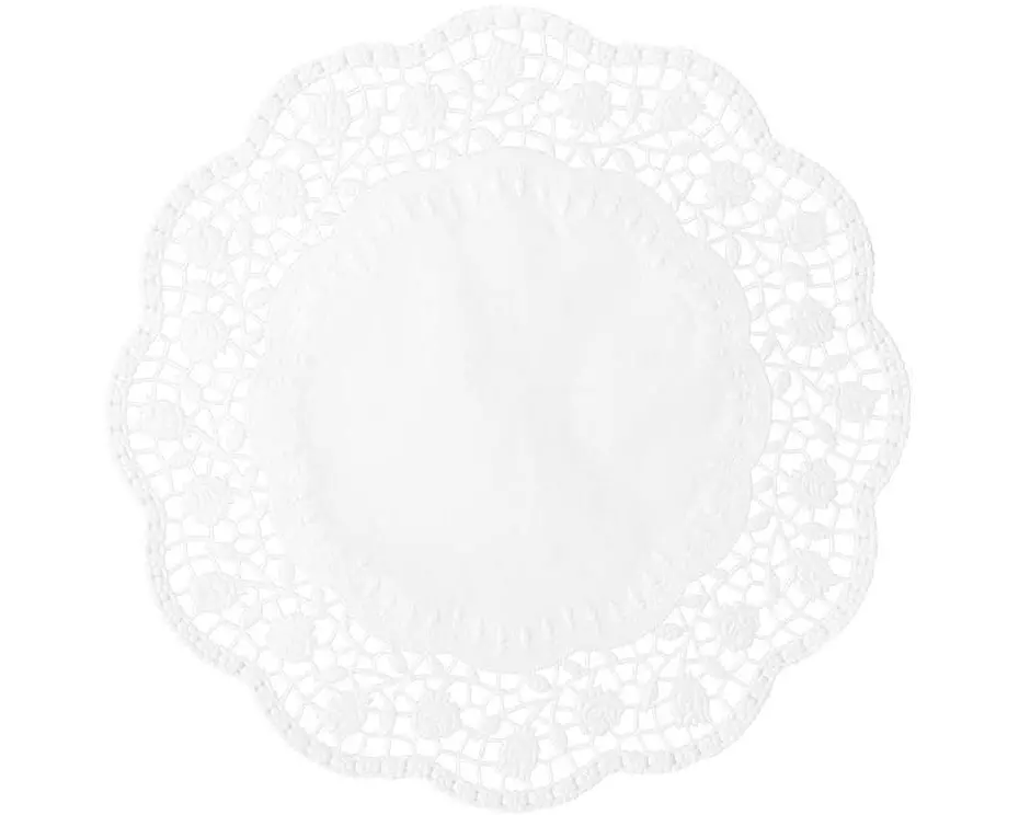 Demmler Tortenspitzen Rose 6 Stück, Weiss, 36 cm