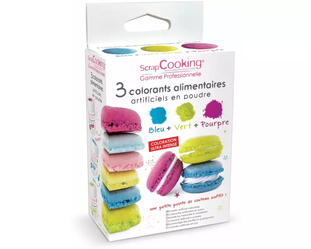 ScrapCooking Lebensmittelfarbenpulver Set Blau/Grün/Violett