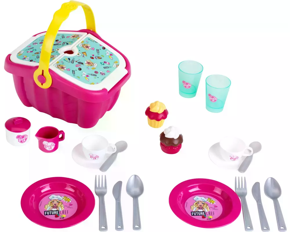 Klein-Toys Spiel-Geschirr Barbie – Picknickkorb mit Zubehör