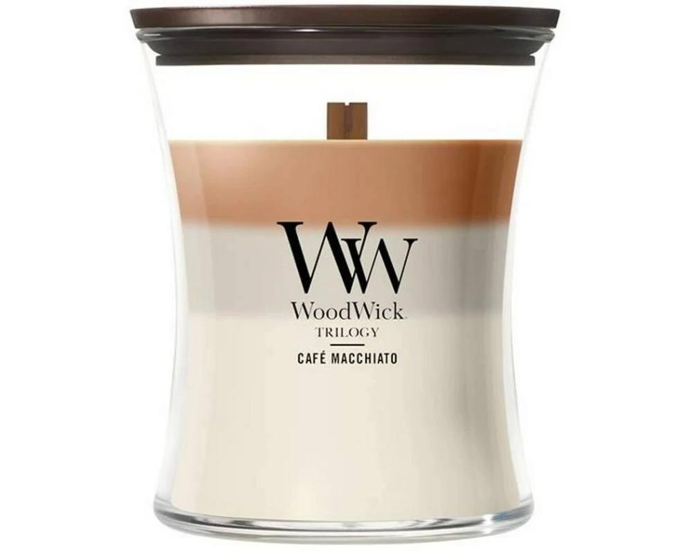 Woodwick Duftkerze Café Machiatto Trilogy Medium Jar