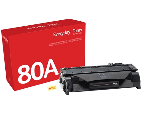 Everyday Black Toner by compatible with HP 80A (CF280A), Standard capacity. Black toner page yield: 2700 pages, Printing colours: Black, Quantity per pack: 1 pc(s)