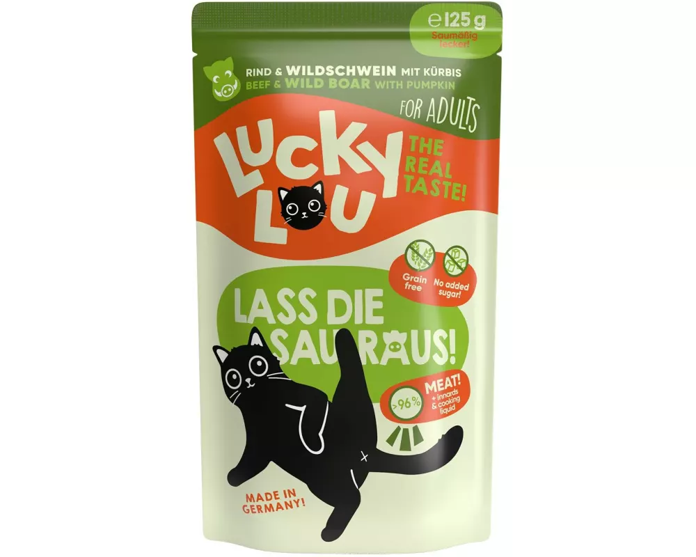 Lucky Lou Nassfutter Lifestage Adult Rind & Wildschwein, 125 g