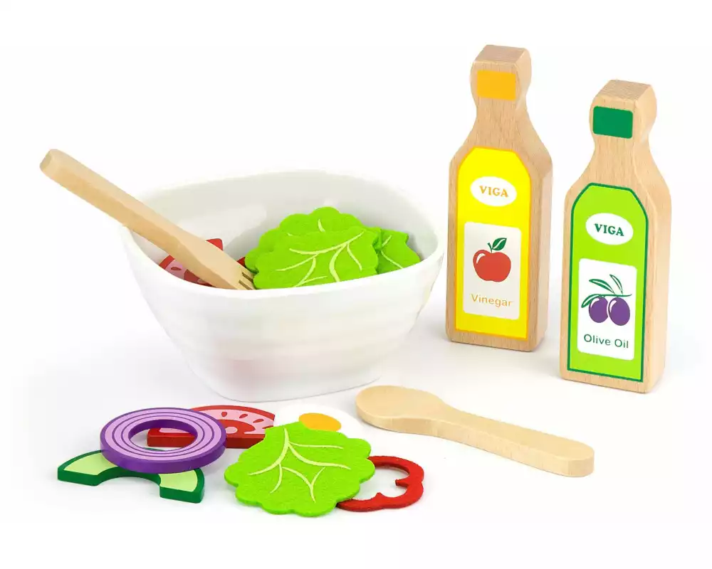 Viga Spiel-Lebensmittel Salat-Set
