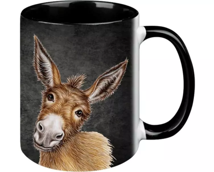 creanorm Tasse Esel Black Edition 330 ml, 1 Stück, Schwarz