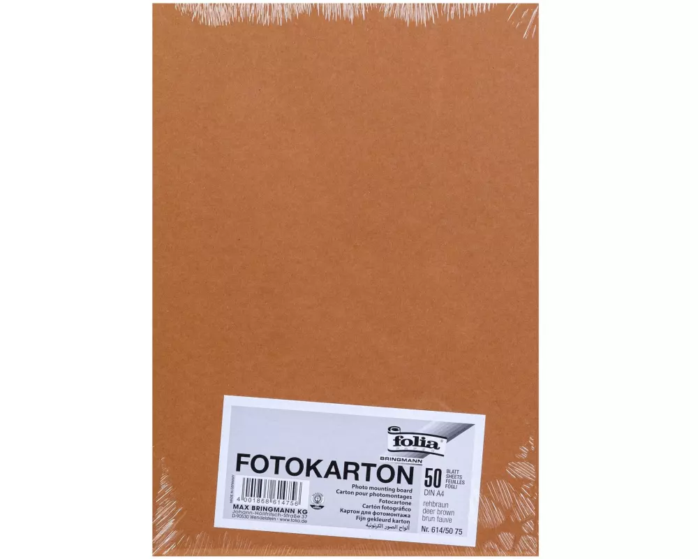 Folia Fotokarton A4, 300 g/m², 50 Blatt, Rehbraun