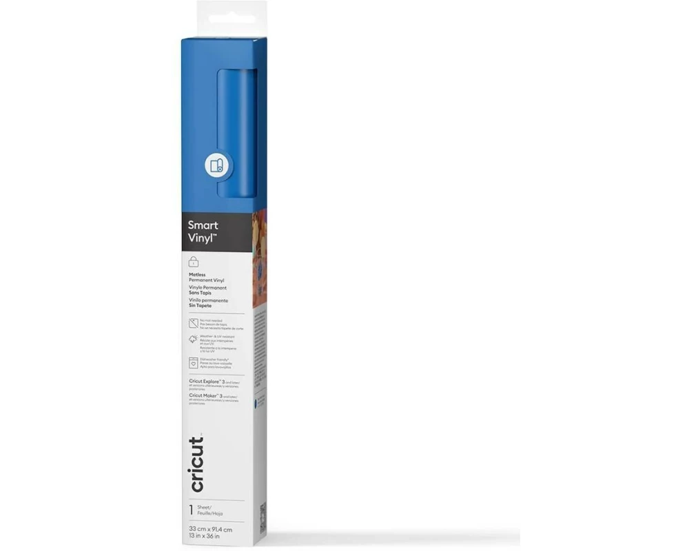 Cricut Vinylfolie Smart Permanent 33 x 91.4 cm, 1 Stück, Blau