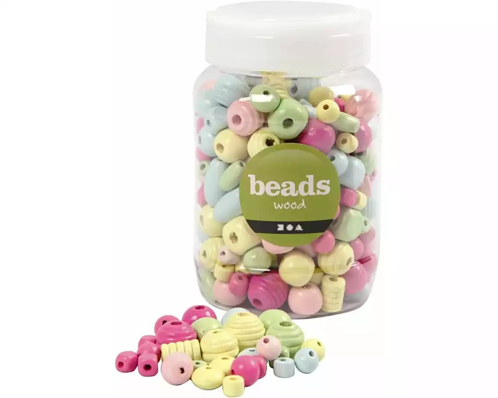 Creativ Company Holzperlen 10-15 mm, Sortiert