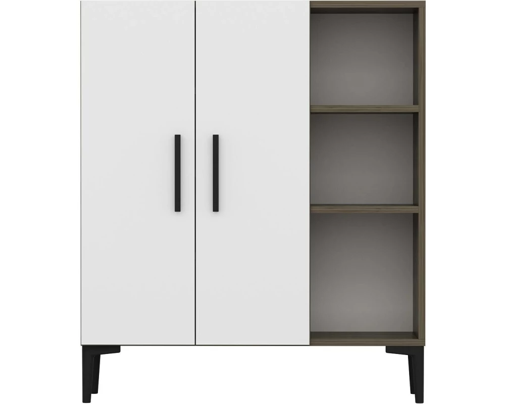 Woody Fashion Kommode Viva 90 x 105 cm, Weiss/Braun