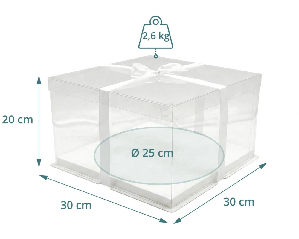 relaxdays Transparente Tortenbox Schleife 2 Stück