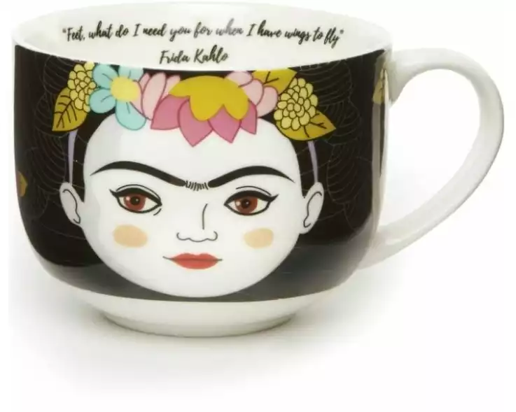 Kikkerland Universaltasse Frida 411 ml, 1 Stück, Schwarz/Weiss