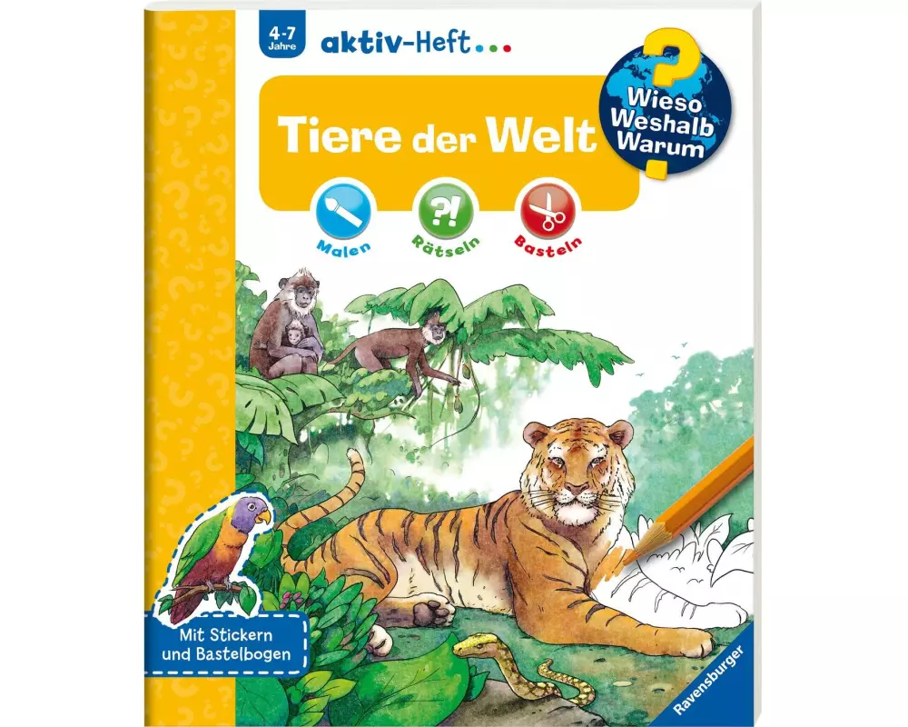 Ravensburger Kinder-Sachbuch WWW Aktiv-Heft Tiere der Welt