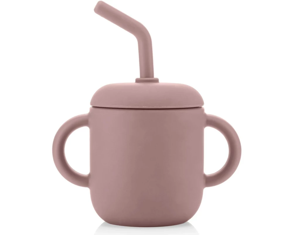 reer Trinklernbecher mit Strohhalm 2in1 Rosa