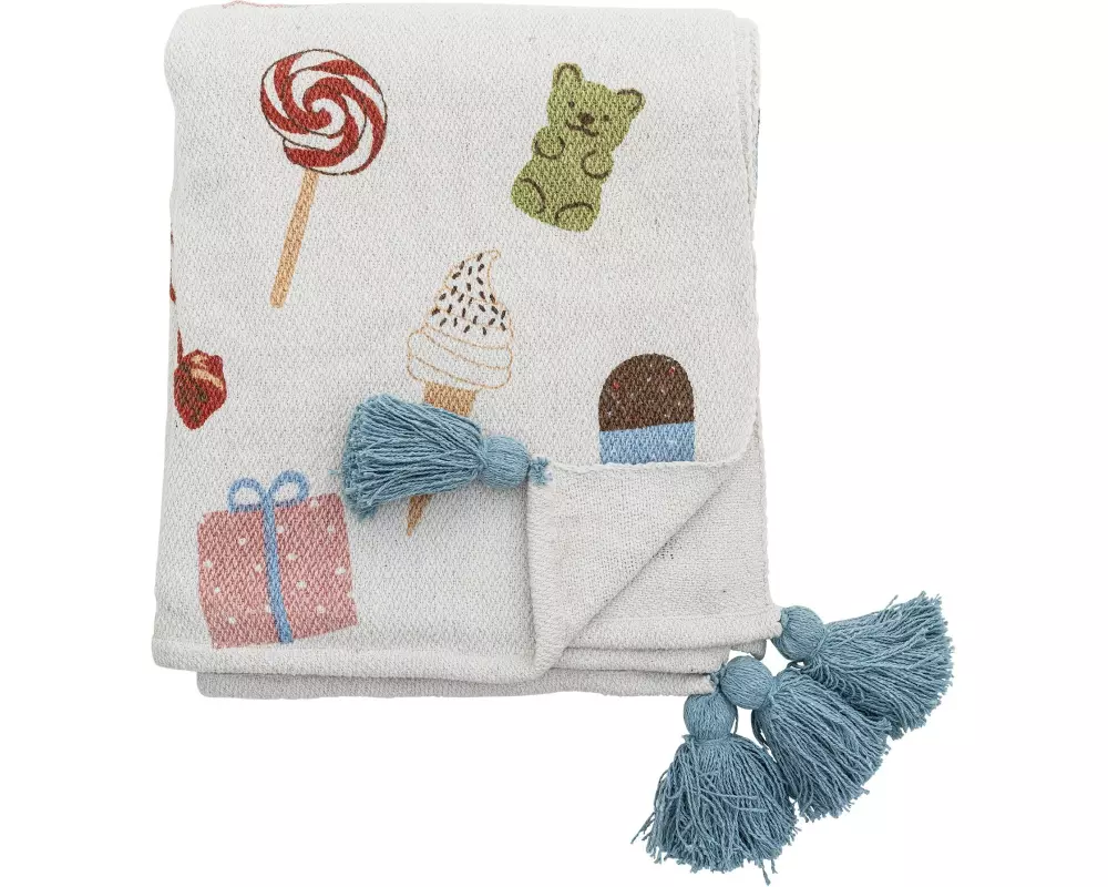 Bloomingville Kuscheldecke Sweets 160 x 130 cm, Natur