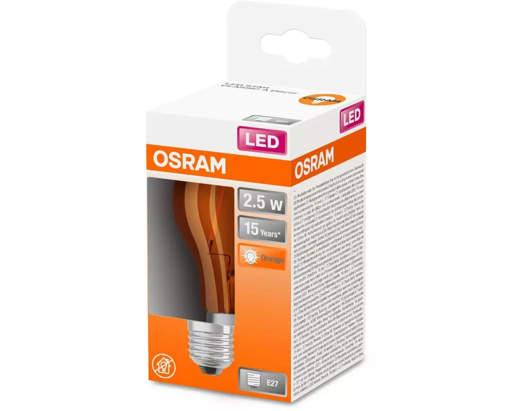 OSRAM Lampe Star Décor Orange, 2.5W, E27 Warmweiss (WW)