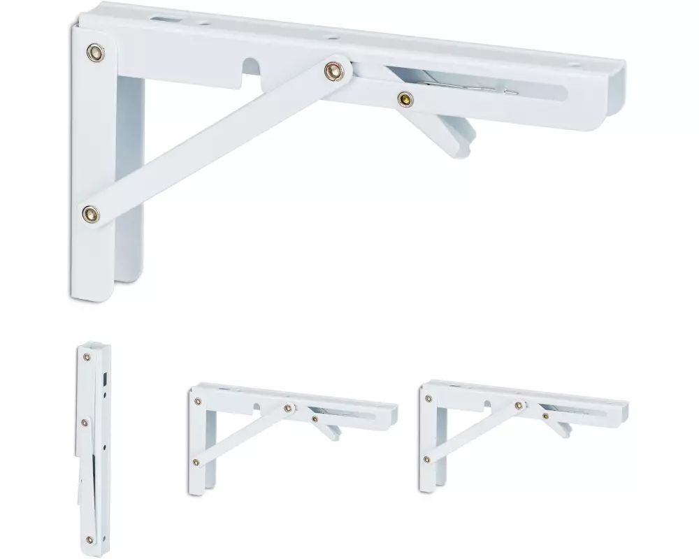 relaxdays Regalträger 4er Set 11 x 20 cm, Weiss