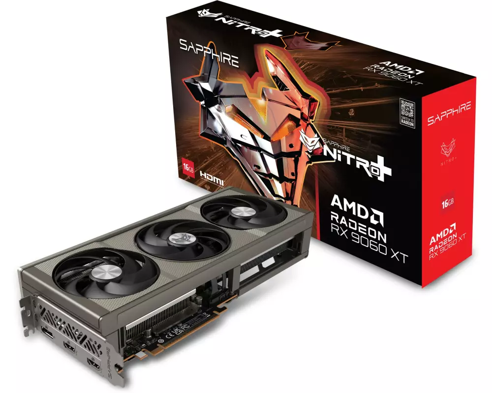 SAPPHIRE Grafikkarte AMD Radeon RX9060 XT NITRO OC 16GB GDDR6