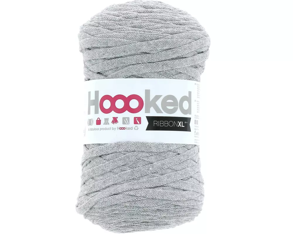 Hoooked Wolle Ribbon XL 250 g, Silbergrau