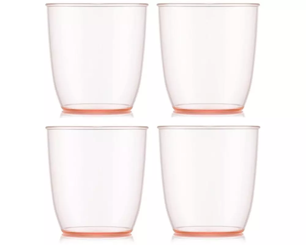 Bodum Outdoor-Becher Kvadrant 350 ml, Rosa, 4 Stück