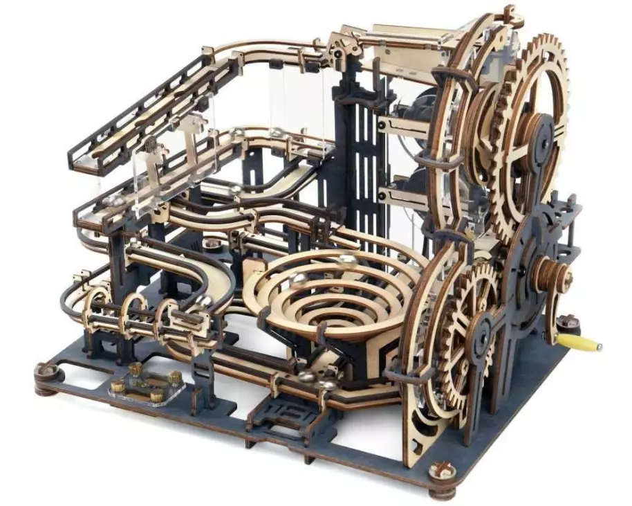 RoboTime Bausatz Murmelbahn Night City mit Kurbelantrieb