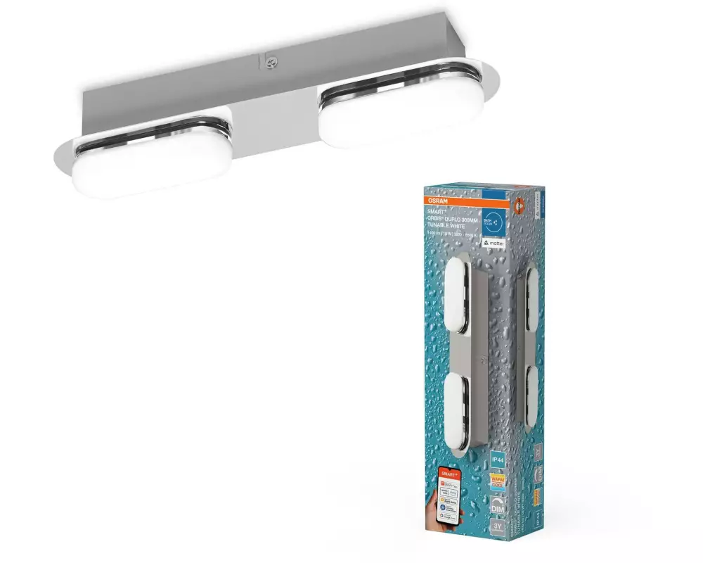 OSRAM Badezimmerleuchte SMART+ Matter Orbis Wall Duplo 300 mm, TW