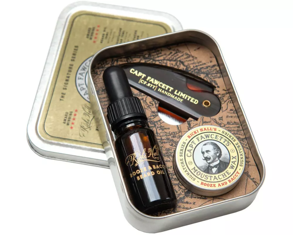 captain fawcett Booze & Baccy Grooming Survival Kit Bartpflege-Set 3-teilig