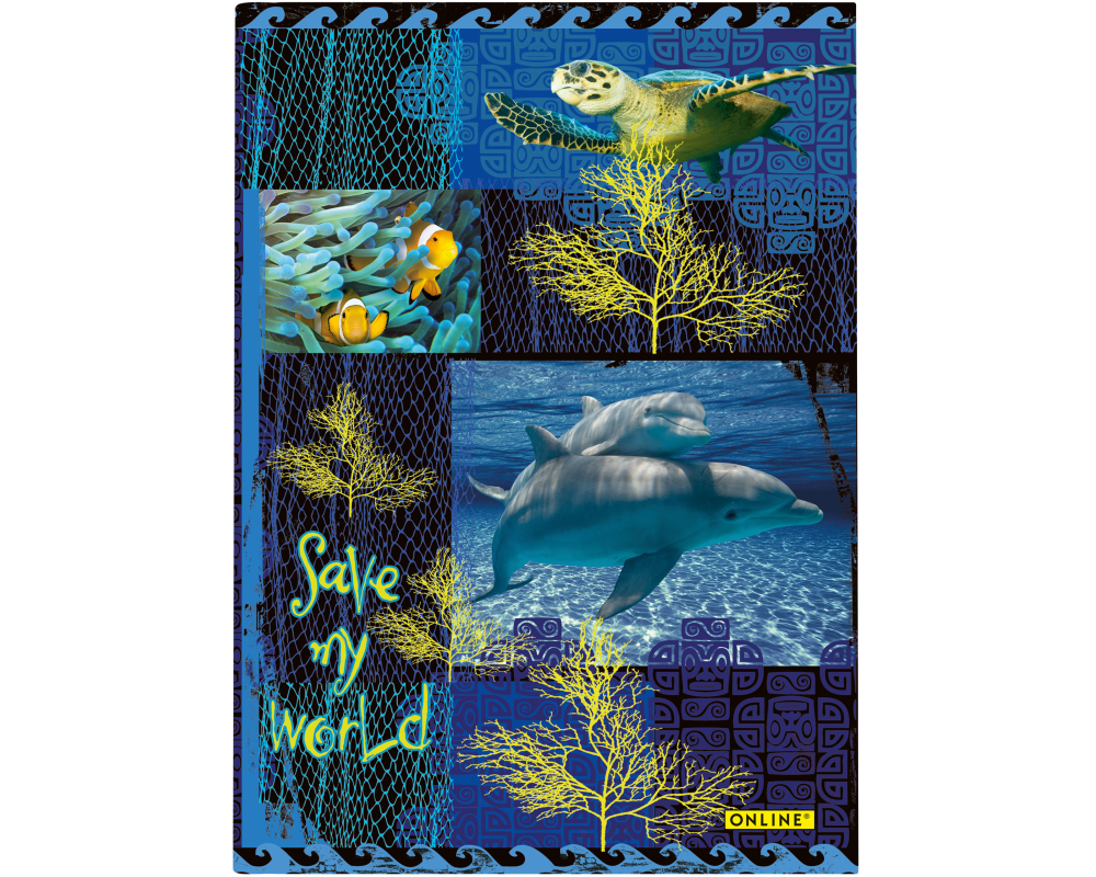 ONLINE Kladde Save my World A5 07914/6 80g, 96 Blatt, dotted