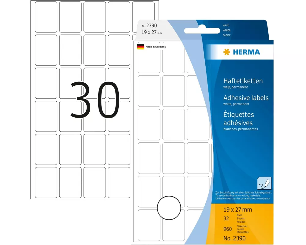 HERMA Vielzweck-Etiketten 19 x 27 mm, 32 Blatt