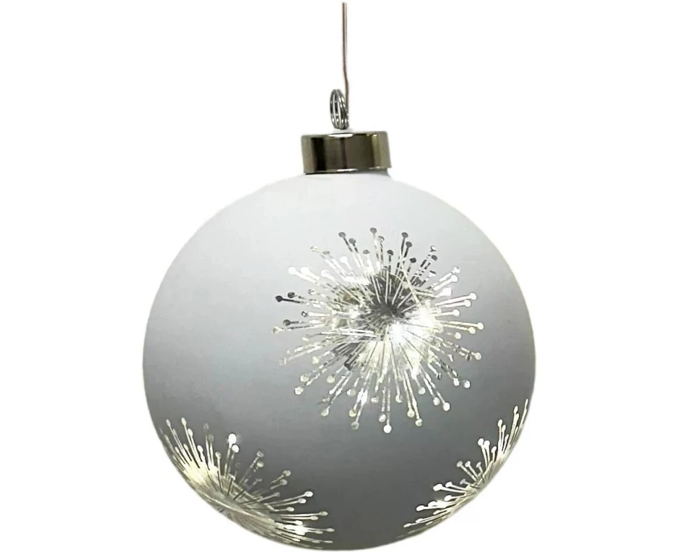 Dameco Weihnachtskugel 8 LEDs, Ø 12 cm, Silber