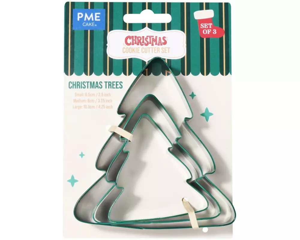 PME Keksausstecher Weihnachtsbäume, 3-teilig, Metall
