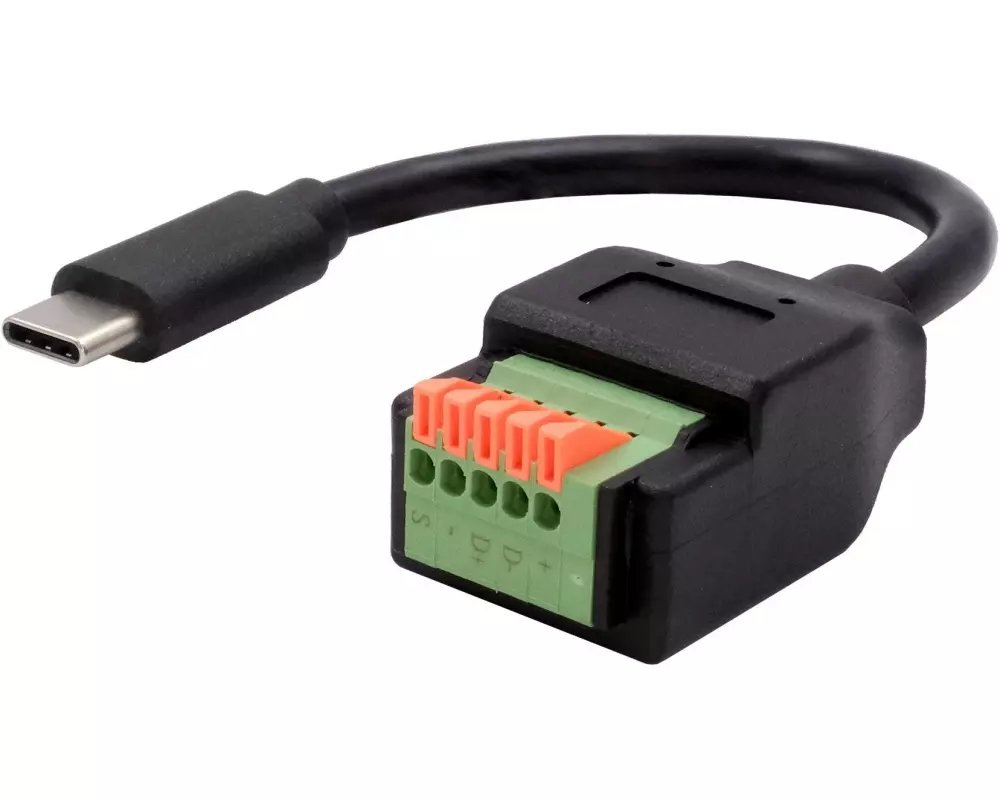 Exsys USB 2.0 Adapter USB-C Stecker - Terminalblock 5-pin