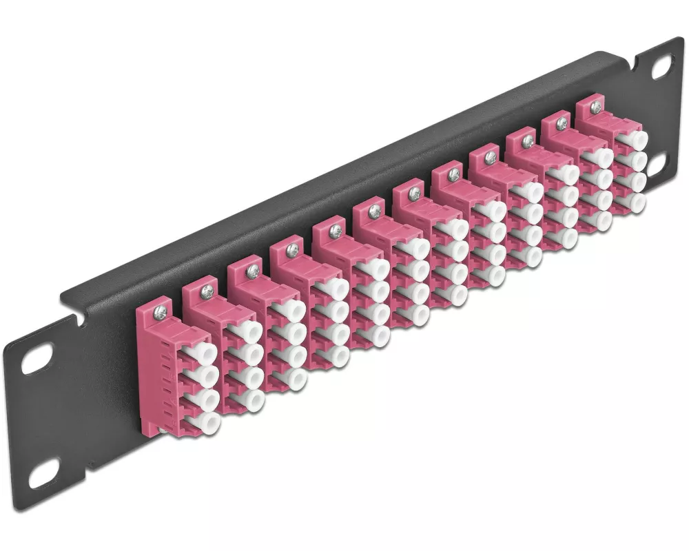Delock Verteilerplatte 10″ LWL Patchpanel 12 Port LC Quad schwarz