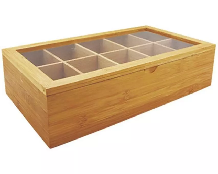 Stronghold Teebeutel-Box Teabox Bambus mit 10 Fächern