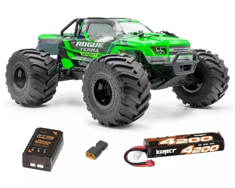 Hobbytech Monster Truck Rogue Terra Brushless Grün, RTR, 1:10